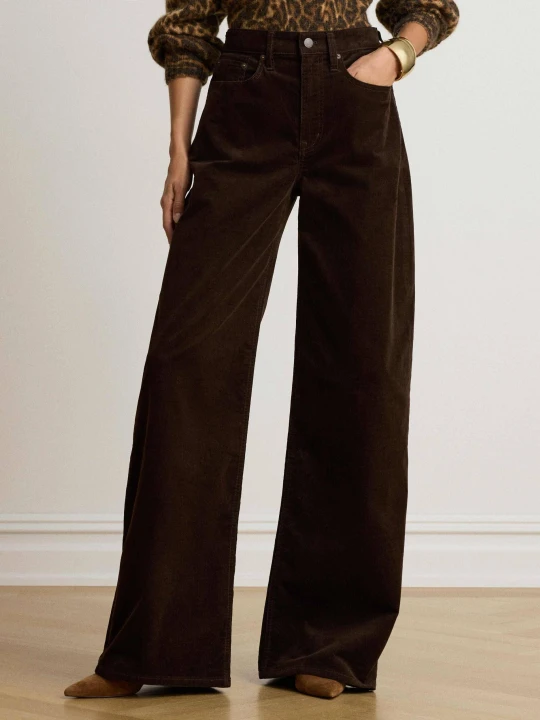 Zdjęcie produktu LAUREN RALPH LAUREN Spodnie | sztruks | Relaxed fit | high rise brązowy