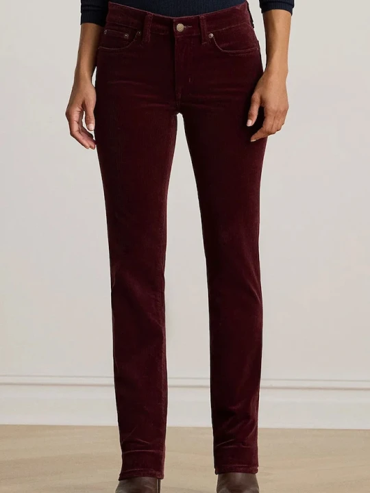 Zdjęcie produktu Lauren Ralph Lauren spodnie sztruksowe bordowy