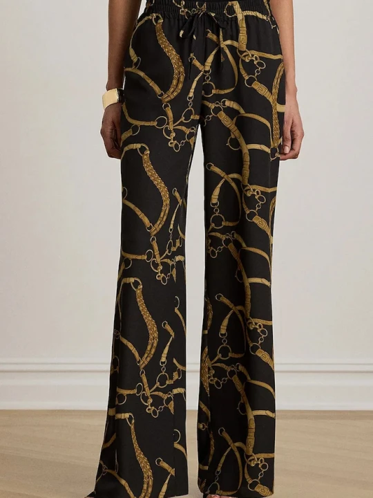 Zdjęcie produktu Lauren Ralph Lauren spodnie wide leg damskie czarny