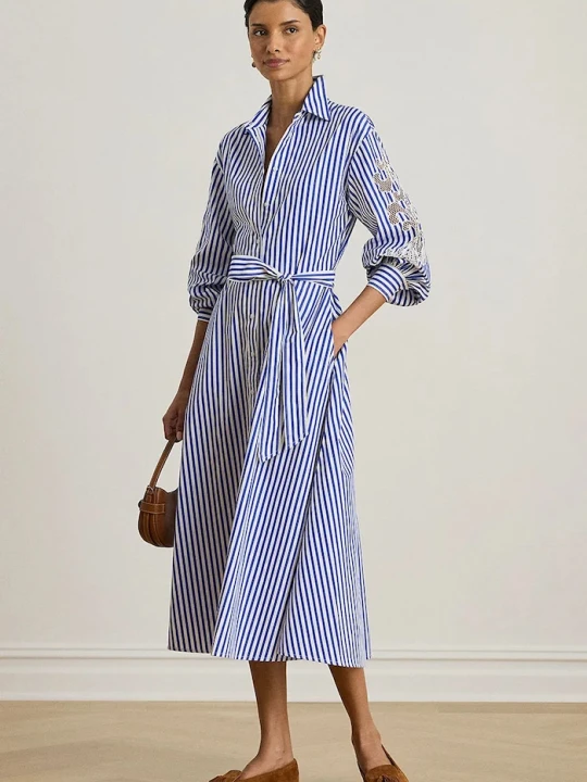 Zdjęcie produktu Lauren Ralph Lauren sukienka bawełniana niebieski
