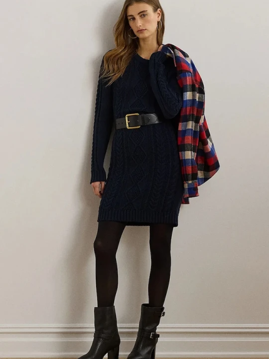 Zdjęcie produktu Lauren Ralph Lauren sukienka bawełniana granatowy