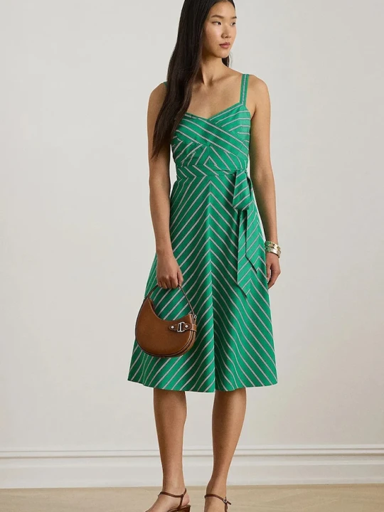 Zdjęcie produktu Lauren Ralph Lauren sukienka bawełniana zielony
