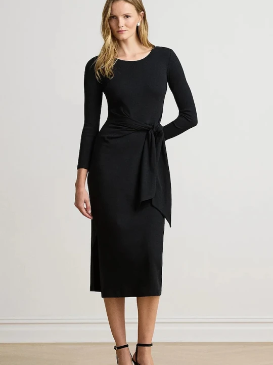 Zdjęcie produktu Lauren Ralph Lauren sukienka bodycon z bawełną czarny