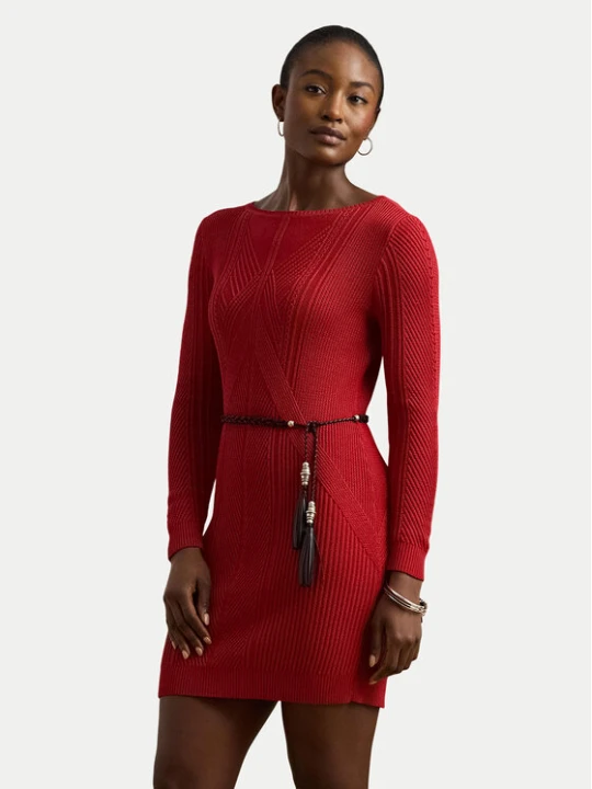 Zdjęcie produktu LAUREN RALPH LAUREN Sukienka dzianinowa 200971346001 Czerwony Slim Fit