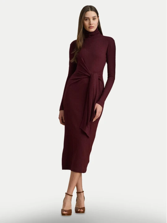 Zdjęcie produktu LAUREN RALPH LAUREN Sukienka dzianinowa 200980028006 Bordowy Slim Fit