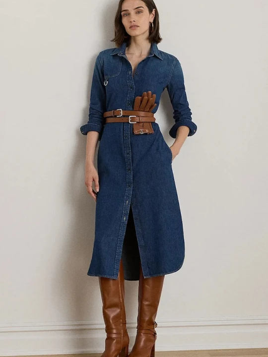 Zdjęcie produktu Lauren Ralph Lauren sukienka jeansowa granatowy