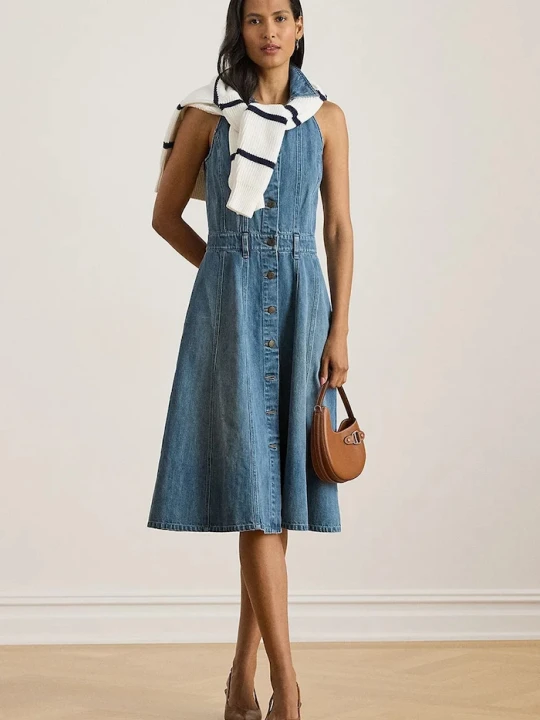 Zdjęcie produktu Lauren Ralph Lauren sukienka jeansowa niebieski