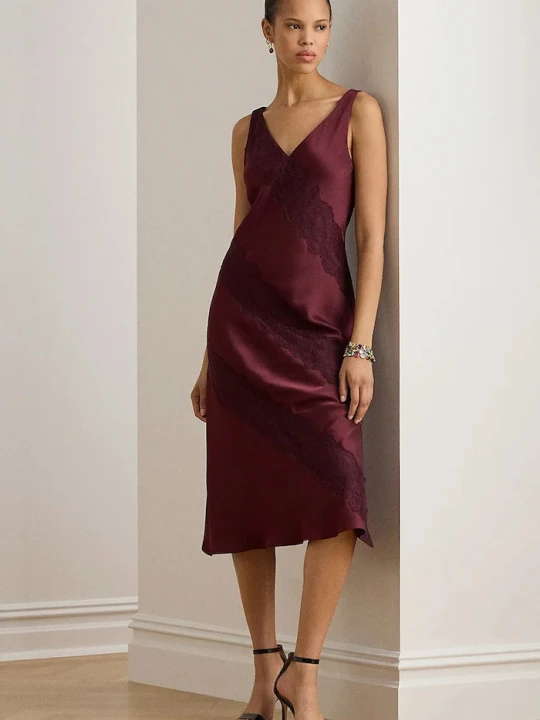 Zdjęcie produktu Lauren Ralph Lauren sukienka bordowy