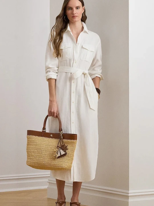 Zdjęcie produktu Lauren Ralph Lauren sukienka koszulowa lniana biały