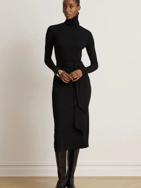 Zdjęcie produktu Lauren Ralph Lauren sukienka z bawełną czarny