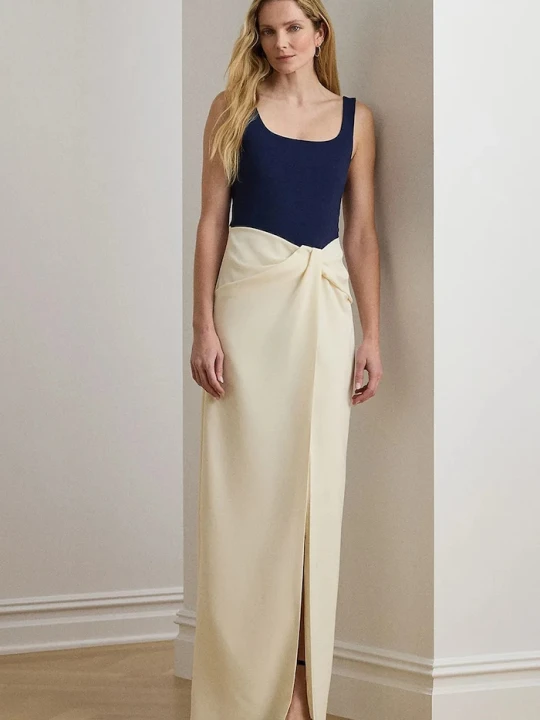 Zdjęcie produktu Lauren Ralph Lauren sukienka z wiskozą beżowy