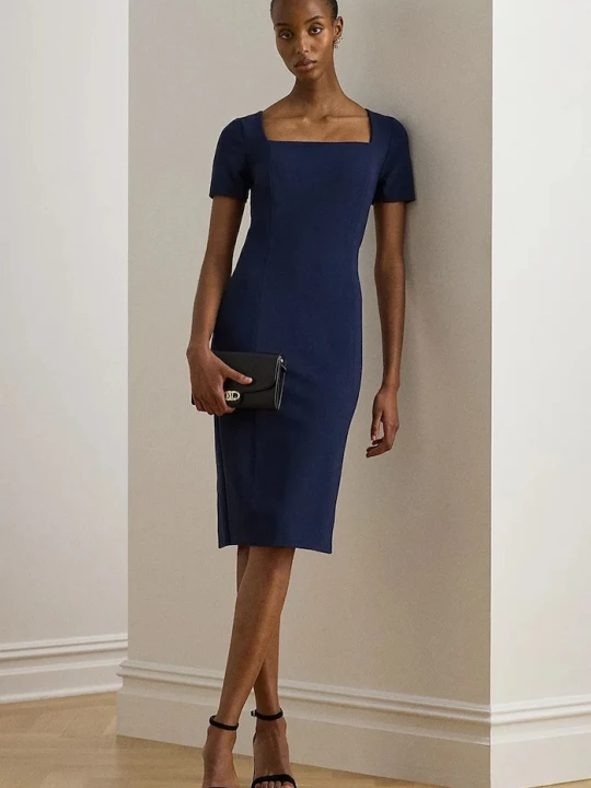 Zdjęcie produktu Lauren Ralph Lauren sukienka z wiskozą granatowy