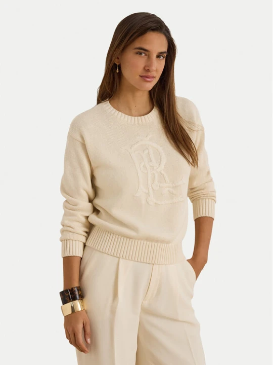 Zdjęcie produktu LAUREN RALPH LAUREN Sweter 200979653001 Kremowy Regular Fit