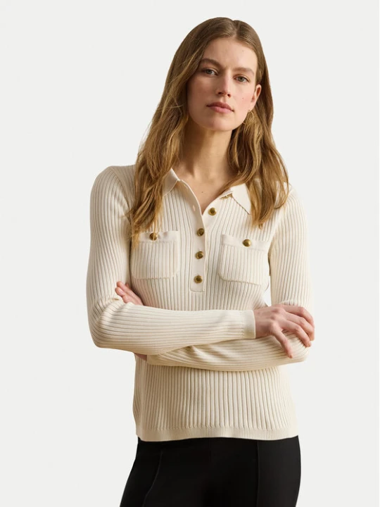 Zdjęcie produktu LAUREN RALPH LAUREN Sweter 200P03459003 Kremowy Slim Fit
