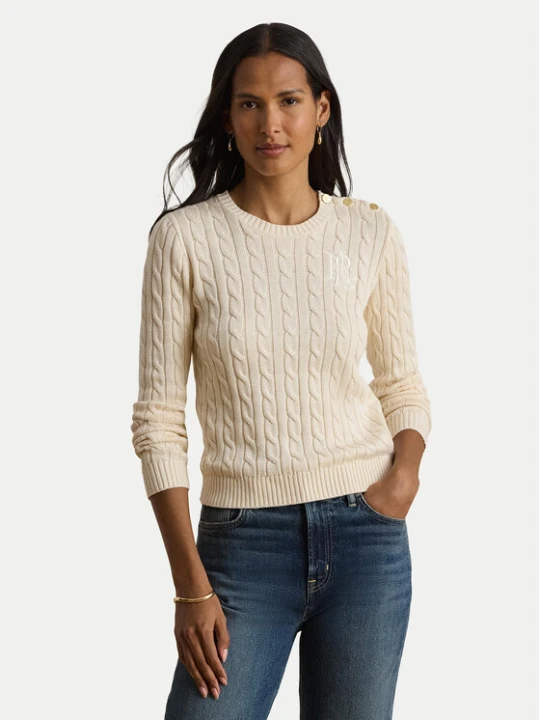 Zdjęcie produktu LAUREN RALPH LAUREN Sweter 200P14039003 Kremowy Regular Fit