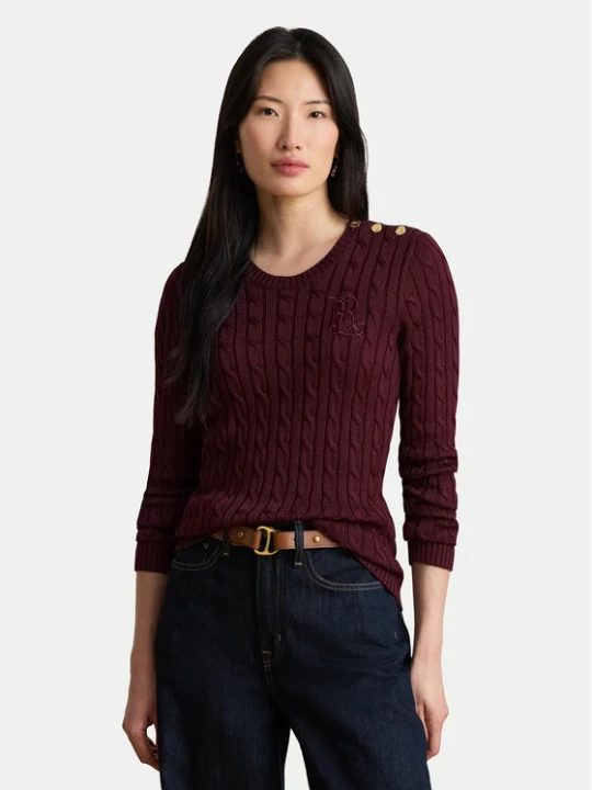 Zdjęcie produktu LAUREN RALPH LAUREN Sweter 200P14039503 Bordowy Regular Fit