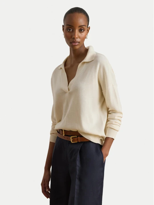 Zdjęcie produktu LAUREN RALPH LAUREN Sweter 200P14056001 Kremowy Regular Fit