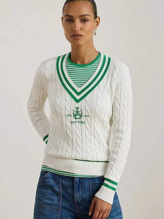 Zdjęcie produktu Lauren Ralph Lauren sweter bawełniany biały