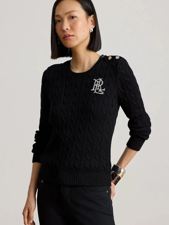 Zdjęcie produktu Lauren Ralph Lauren sweter bawełniany czarny