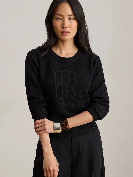 Zdjęcie produktu Lauren Ralph Lauren sweter damski bawełniany czarny