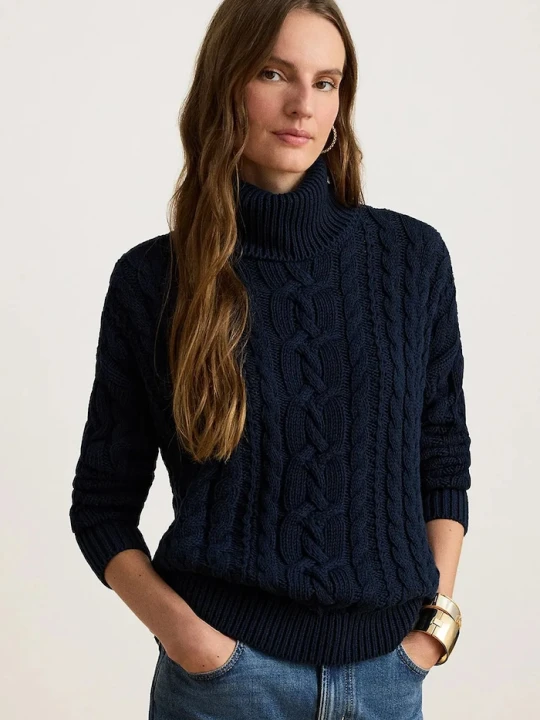 Zdjęcie produktu Lauren Ralph Lauren sweter damski bawełniany granatowy
