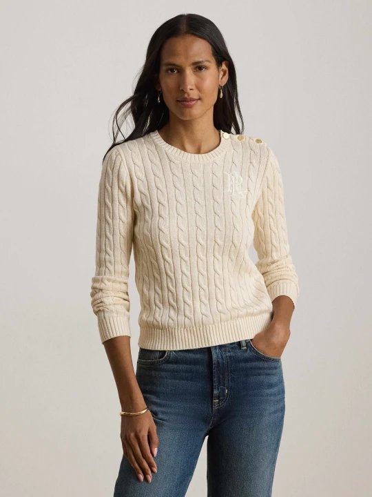 Zdjęcie produktu LAUREN RALPH LAUREN Sweter | Slim Fit kremowy