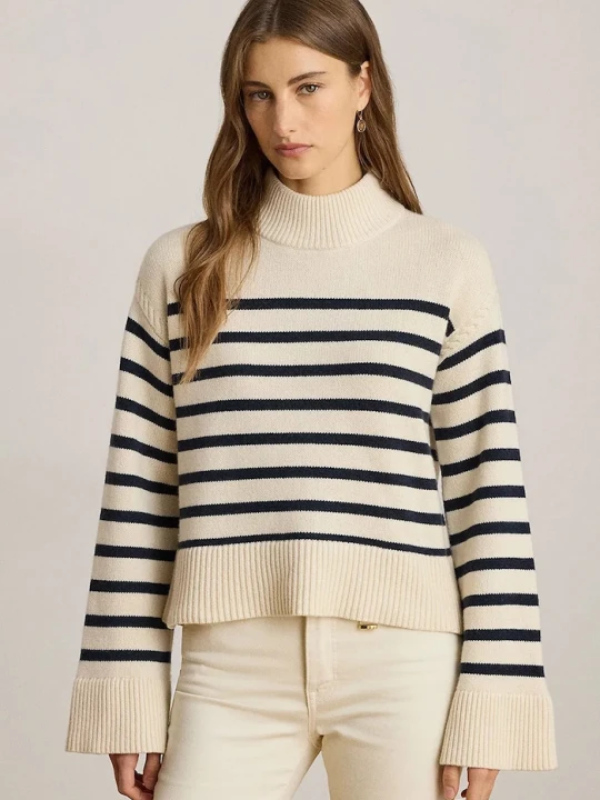 Zdjęcie produktu Lauren Ralph Lauren sweter z dodatkiem wełny beżowy