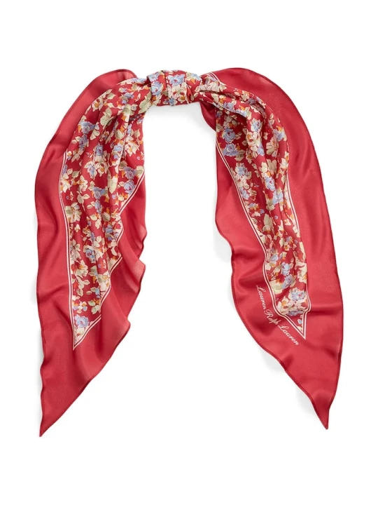 Zdjęcie produktu Lauren Ralph Lauren szalik damski jedwabny czerwony