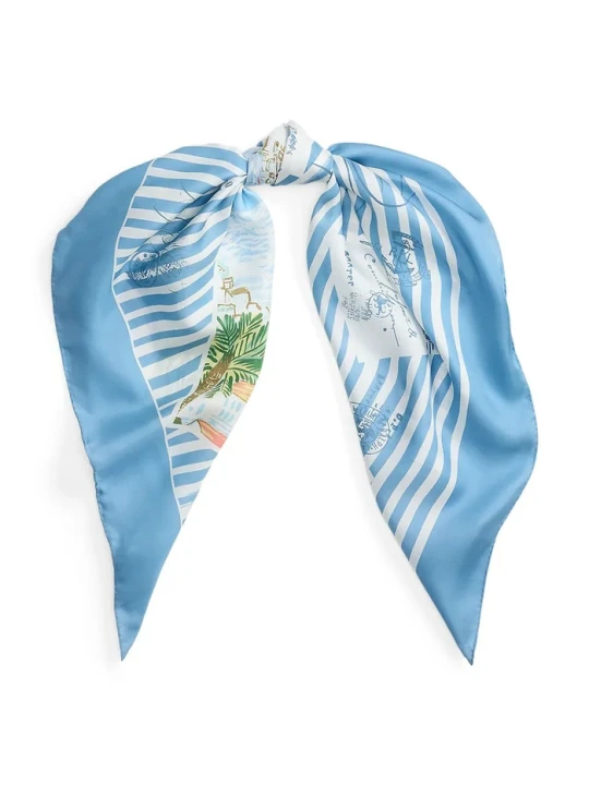 Zdjęcie produktu Lauren Ralph Lauren szalik damski jedwabny niebieski