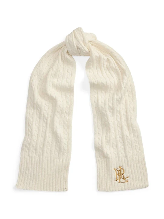 Zdjęcie produktu Lauren Ralph Lauren szalik damski z dodatkiem wełny beżowy