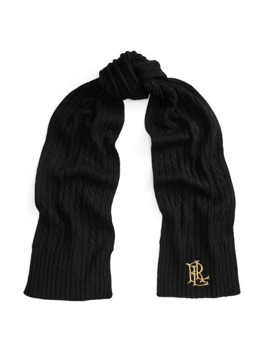 Zdjęcie produktu Lauren Ralph Lauren szalik damski z dodatkiem wełny czarny