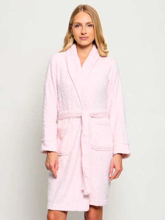 Zdjęcie produktu LAUREN RALPH LAUREN Szlafrok pudrowy róż