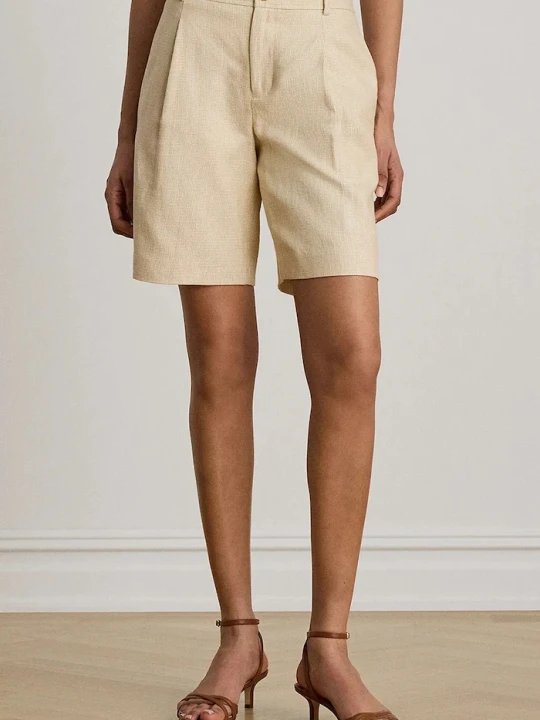 Zdjęcie produktu Lauren Ralph Lauren szorty damskie lniane beżowy