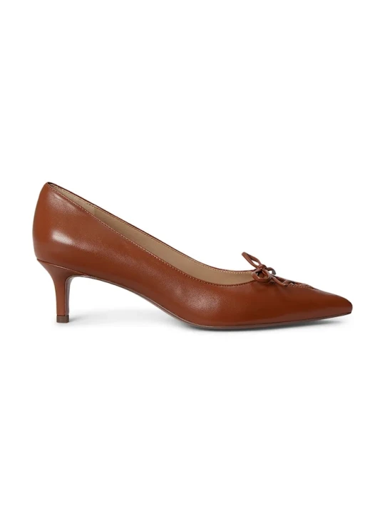 Zdjęcie produktu Lauren Ralph Lauren szpilki skórzane Adrienne brązowy