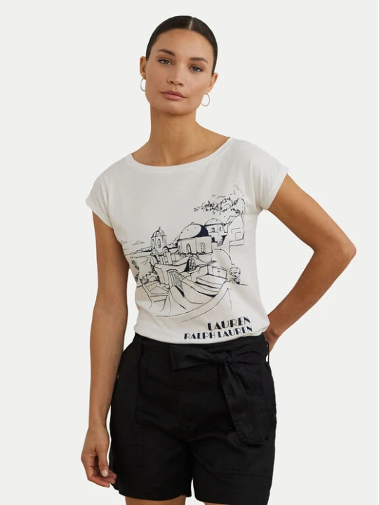 Zdjęcie produktu LAUREN RALPH LAUREN T-Shirt 200971072002 Biały Relaxed Fit