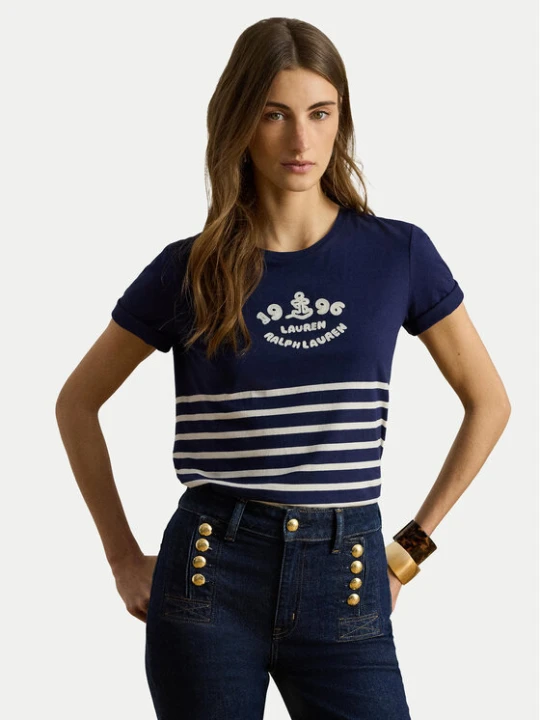 Zdjęcie produktu LAUREN RALPH LAUREN T-Shirt 200B21056001 Granatowy Relaxed Fit