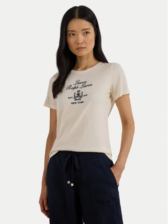 Zdjęcie produktu LAUREN RALPH LAUREN T-Shirt 200P03725002 Beżowy Relaxed Fit