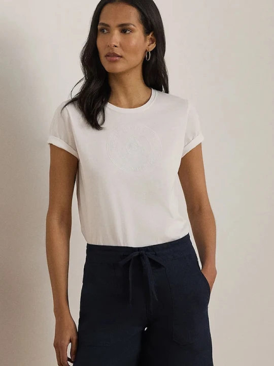 Zdjęcie produktu Lauren Ralph Lauren T-shirt basic damski bawełniany biały
