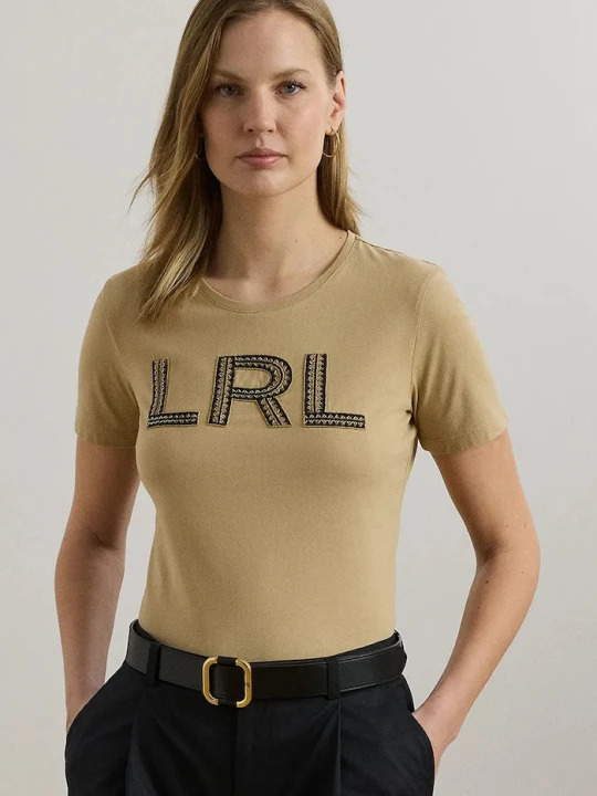Zdjęcie produktu Lauren Ralph Lauren t-shirt bawełniany beżowy