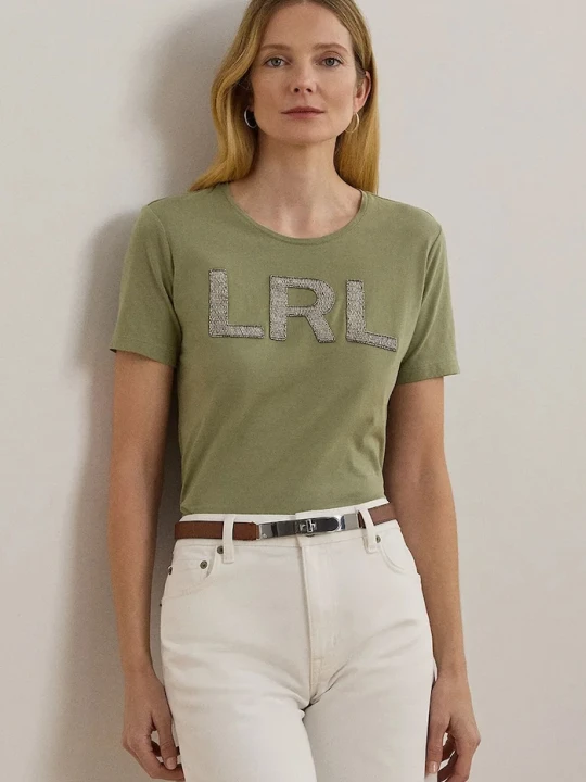 Zdjęcie produktu Lauren Ralph Lauren t-shirt bawełniany zielony
