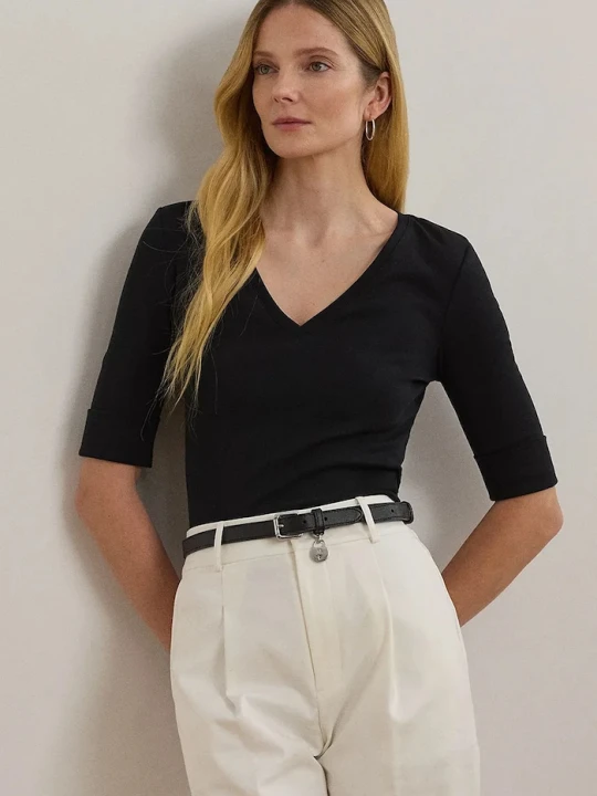 Zdjęcie produktu Lauren Ralph Lauren t-shirt bawełniany czarny