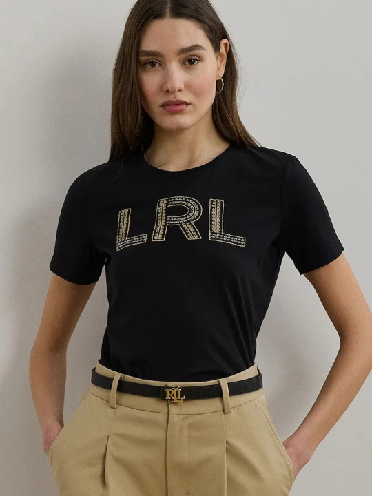 Zdjęcie produktu Lauren Ralph Lauren t-shirt bawełniany czarny