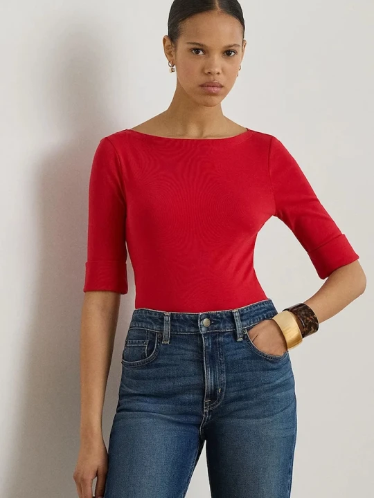 Zdjęcie produktu Lauren Ralph Lauren t-shirt damski bawełniany czerwony