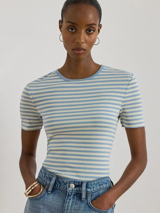 Zdjęcie produktu Lauren Ralph Lauren T-shirt damski bawełniany niebieski
