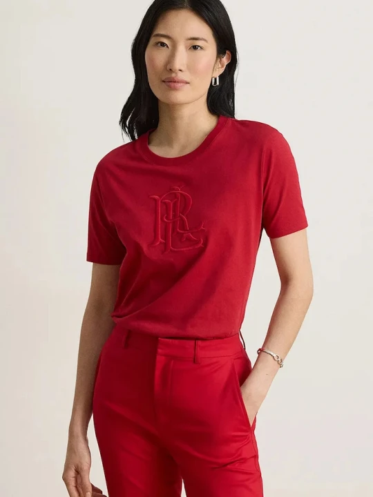 Zdjęcie produktu Lauren Ralph Lauren T-shirt damski bawełniany czerwony
