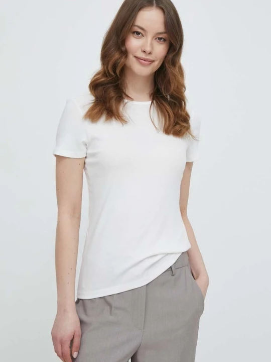 Zdjęcie produktu Lauren Ralph Lauren T-shirt damski bawełniany beżowy