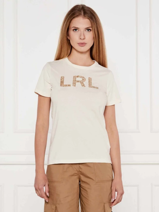 Zdjęcie produktu LAUREN RALPH LAUREN T-shirt | Slim Fit kremowy