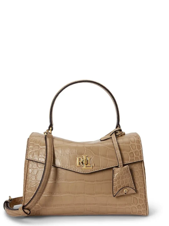 Zdjęcie produktu Lauren Ralph Lauren torebka crossbody damska skórzana beżowy