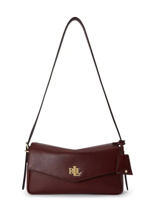 Zdjęcie produktu Lauren Ralph Lauren torebka crossbody damska skórzana bordowy