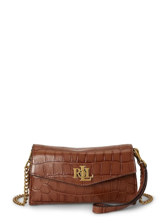 Zdjęcie produktu Lauren Ralph Lauren torebka crossbody damska skórzana brązowy